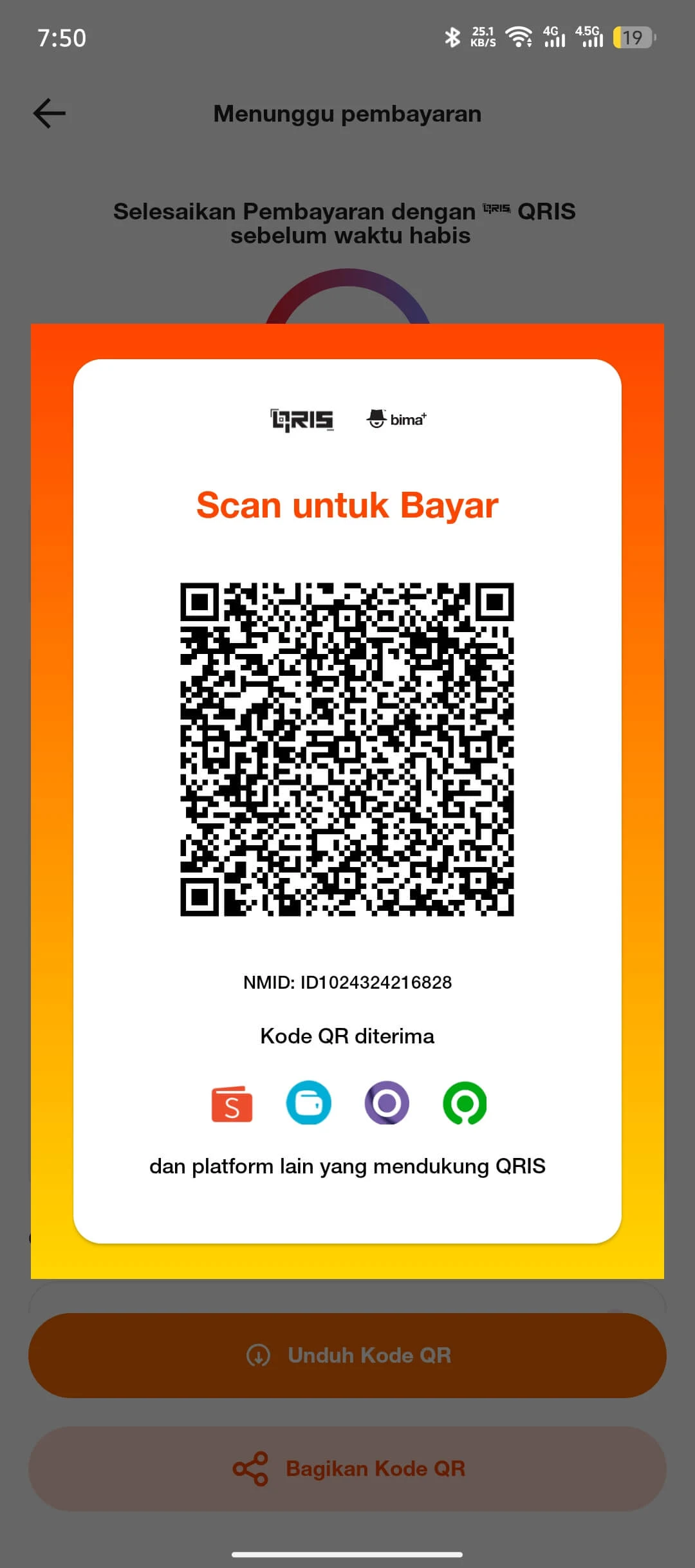 QRIS Scan Popup